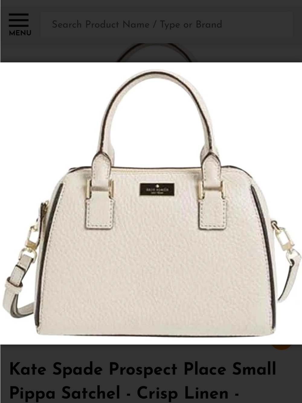 Kate Spade Prospect Place Pippa Satchel - Crisp Linen